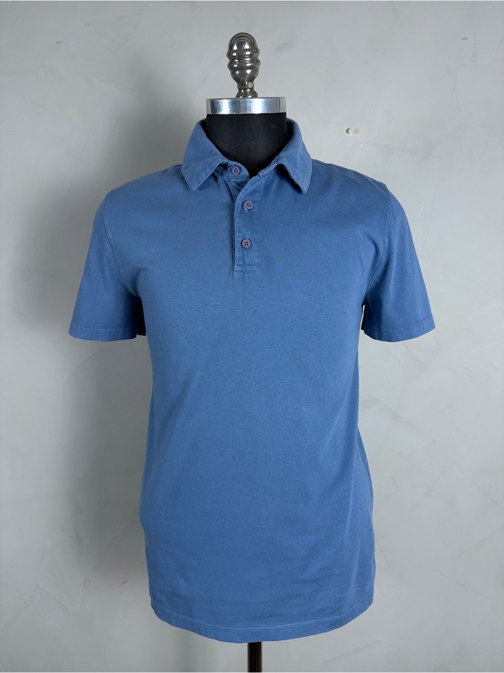Vince Blue Cotton Short Sleeve Polo Shirt Made in USA Men’s S